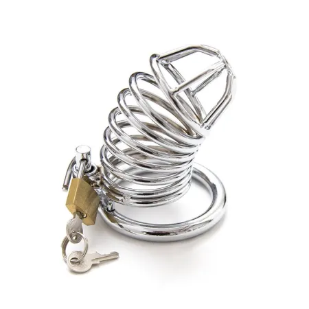 OHMAMA FETISH - METAL CHASTITY LOCKABLE COCK CAGE SIZE M