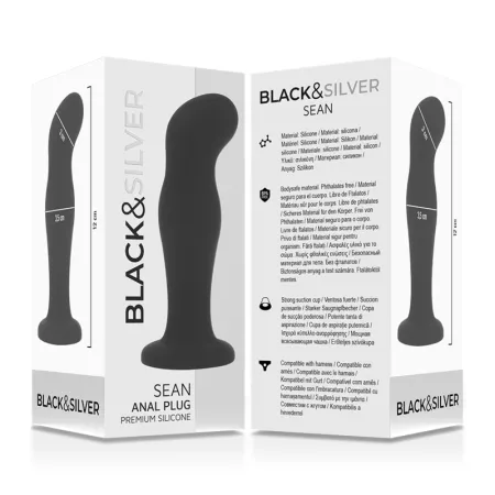 BLACK&SILVER - SEAN PLUG ANAL PREMIUM SILICONE BLACK