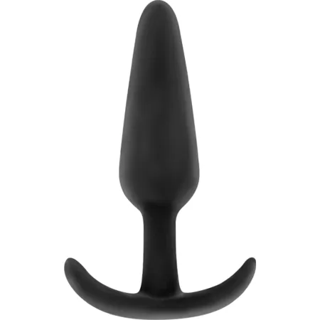 BLACK&SILVER - HANSEL SILICONE ANAL PLUG WITH SMALL HANDLE