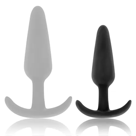 BLACK&SILVER - HANSEL SILICONE ANAL PLUG WITH SMALL HANDLE