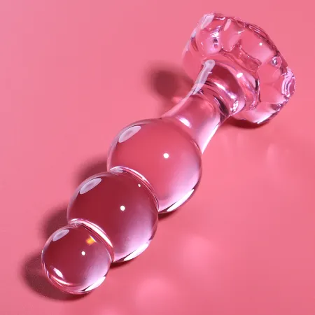 NEBULA SERIES BY IBIZA - MODEL 1 ANAL PLUG BOROSILICATE GLASS PINK 10.5 CM -O- 3 CM