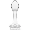 NEBULA SERIES BY IBIZA - MODEL 2 ANAL PLUG BOROSILICATE GLASS CLEAR 11 CM -O- 3.5 CM