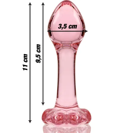 NEBULA SERIES BY IBIZA - MODEL 2 ANAL PLUG BOROSILICATE GLASS PINK 11 CM -O- 3.5 CM