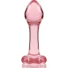 NEBULA SERIES BY IBIZA - MODEL 2 ANAL PLUG BOROSILICATE GLASS PINK 11 CM -O- 3.5 CM