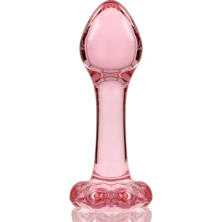 NEBULA SERIES BY IBIZA - MODEL 2 ANAL PLUG BOROSILICATE GLASS PINK 11 CM -O- 3.5 CM