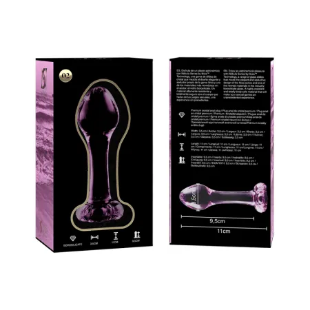 NEBULA SERIES BY IBIZA - MODEL 2 ANAL PLUG BOROSILICATE GLASS PINK 11 CM -O- 3.5 CM