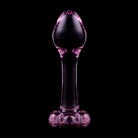 NEBULA SERIES BY IBIZA - MODEL 2 ANAL PLUG BOROSILICATE GLASS PINK 11 CM -O- 3.5 CM