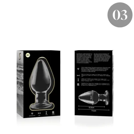 NEBULA SERIES BY IBIZA - MODEL 3 ANAL PLUG BOROSILICATE GLASS TRANSPARENT 11 CM -O- 5 CM