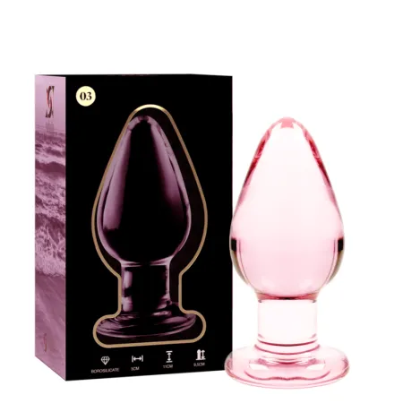 NEBULA SERIES BY IBIZA - MODEL 3 ANAL PLUG BOROSILICATE GLASS PINK 11 CM -O- 5 CM