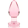 NEBULA SERIES BY IBIZA - MODEL 3 ANAL PLUG BOROSILICATE GLASS PINK 11 CM -O- 5 CM