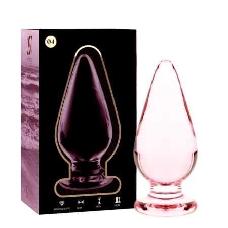 NEBULA SERIES BY IBIZA - MODEL 4 ANAL PLUG BOROSILICATE GLASS PINK 11 CM -O- 5 CM