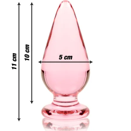 NEBULA SERIES BY IBIZA - MODEL 4 ANAL PLUG BOROSILICATE GLASS PINK 11 CM -O- 5 CM