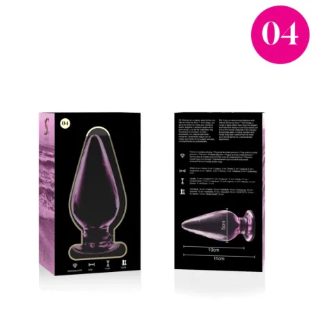 NEBULA SERIES BY IBIZA - MODEL 4 ANAL PLUG BOROSILICATE GLASS PINK 11 CM -O- 5 CM