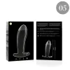 NEBULA SERIES BY IBIZA - MODEL 5 ANAL PLUG BOROSILICATE GLASS CLEAR 12.5 CM -O- 3.5 CM