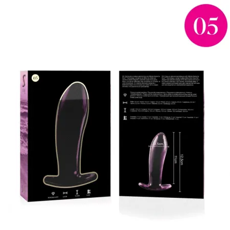 NEBULA SERIES BY IBIZA - MODEL 5 ANAL PLUG BOROSILICATE GLASS PINK 12.5 CM -O- 3.5 CM
