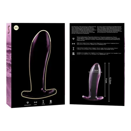 NEBULA SERIES BY IBIZA - MODEL 5 ANAL PLUG BOROSILICATE GLASS PINK 12.5 CM -O- 3.5 CM