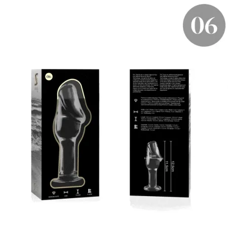NEBULA SERIES BY IBIZA - MODEL 6 ANAL PLUG BOROSILICATE GLASS CLEAR 12.5 CM -O- 4 CM