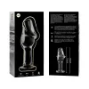 NEBULA SERIES BY IBIZA - MODEL 6 ANAL PLUG BOROSILICATE GLASS CLEAR 12.5 CM -O- 4 CM