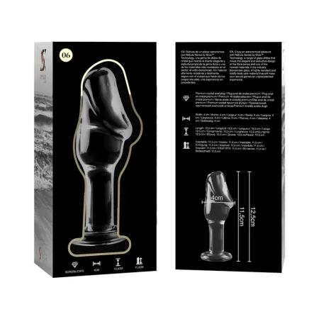 NEBULA SERIES BY IBIZA - MODEL 6 ANAL PLUG BOROSILICATE GLASS CLEAR 12.5 CM -O- 4 CM
