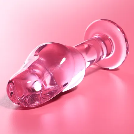 NEBULA SERIES BY IBIZA - MODEL 6 ANAL PLUG BOROSILICATE GLASS PINK 12.5 CM -O- 4 CM