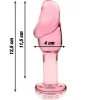 NEBULA SERIES BY IBIZA - MODEL 6 ANAL PLUG BOROSILICATE GLASS PINK 12.5 CM -O- 4 CM