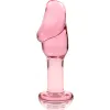 NEBULA SERIES BY IBIZA - MODEL 6 ANAL PLUG BOROSILICATE GLASS PINK 12.5 CM -O- 4 CM