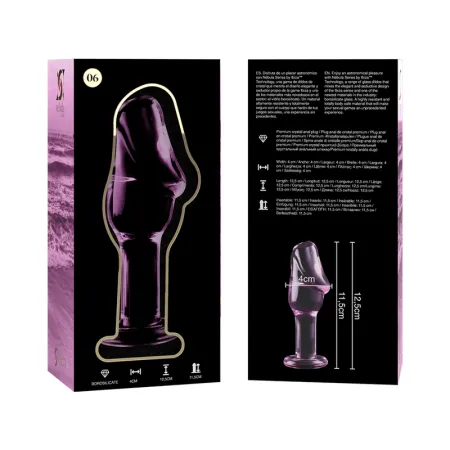 NEBULA SERIES BY IBIZA - MODEL 6 ANAL PLUG BOROSILICATE GLASS PINK 12.5 CM -O- 4 CM