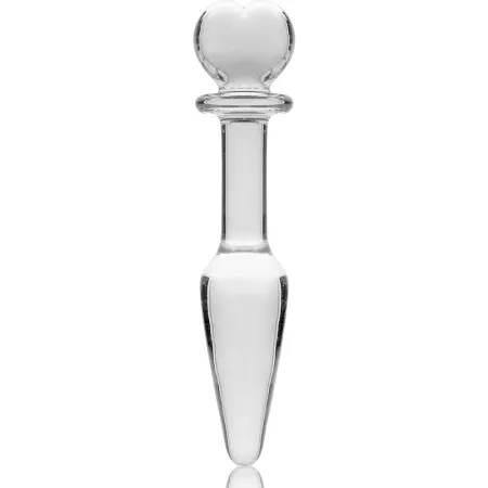 NEBULA SERIES BY IBIZA - MODEL 7 ANAL PLUG BOROSILICATE GLASS CLEAR 13.5 CM -O- 3 CM