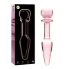 NEBULA SERIES BY IBIZA - MODEL 7 ANAL PLUG BOROSILICATE GLASS PINK 13.5 CM -O- 3 CM