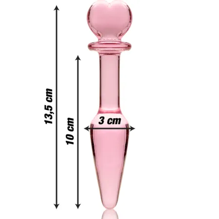 NEBULA SERIES BY IBIZA - MODEL 7 ANAL PLUG BOROSILICATE GLASS PINK 13.5 CM -O- 3 CM