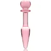 NEBULA SERIES BY IBIZA - MODEL 7 ANAL PLUG BOROSILICATE GLASS PINK 13.5 CM -O- 3 CM