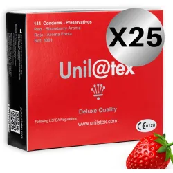 UNILATEX - RED / STRAWBERRY PRESERVATIVES PACK 25 X 144 UNITS