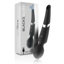 BLACK&SILVER - BECK STIMULATING WAVES & VIBRATION SILICONE RECHARGEABLE BLACK