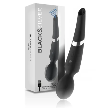 BLACK&SILVER - BECK STIMULATING WAVES & VIBRATION SILICONE RECHARGEABLE BLACK