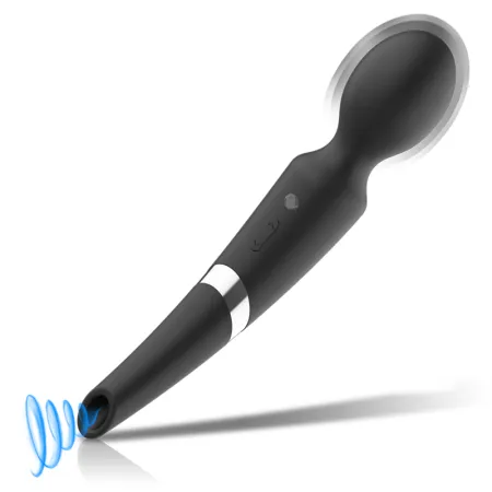 BLACK&SILVER - BECK STIMULATING WAVES & VIBRATION SILICONE RECHARGEABLE BLACK