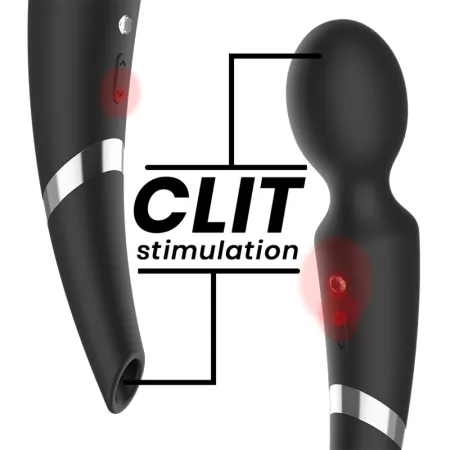 BLACK&SILVER - BECK STIMULATING WAVES & VIBRATION SILICONE RECHARGEABLE BLACK