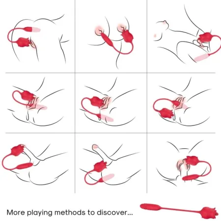 ARMONY - ROSE 3 IN 1, STIMULATOR, SUCTION AND UP&DOWN WITH RED TAIL