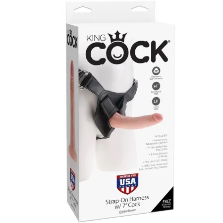 KING COCK HARNESS WITH REALISTIC PENIS NATURAL 17.8 CM