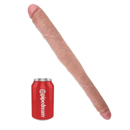 KING COCK SLIM DOUBLE DILDO FLESH 40.6 CM