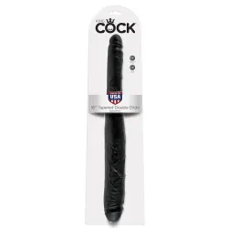 KING COCK SLIM DOUBLE DILDO BLACK 40.6 CM