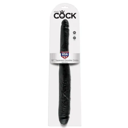 KING COCK SLIM DOUBLE DILDO BLACK 40.6 CM