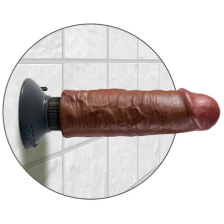 KING COCK - VIBRATING COCK BROWN 15.24 CM