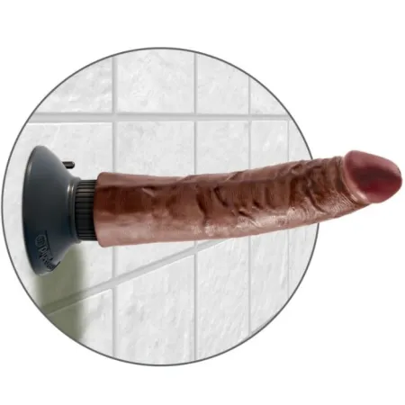 KING COCK - VIBRATING COCK BROWN 17.78 CM