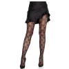 LEG AVENUE - FISHNET TIGHTS WITH BOW BLACK