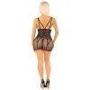 LEG AVENUE - MINI DRESS WITH HEART LACE BLACK