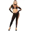 LEG AVENUE - CROP TOP AND LEGGINGS CUT-OUT SEAMLESS BLACK