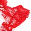 SUBBLIME - 957513 LACE BRA AND GARTER SET RED L/XL