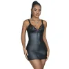 SUBBLIME - 957575 LEATHER ZIP DRESS BLACK L/XL