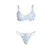 SUBBLIME - 957636 FLOWER EMBROIDERED BRA AND PANTIES SET SKY BLUE L/XL