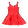 SUBBLIME - 957681 HEART ZIPPER LEATHER DRESS RED S/M